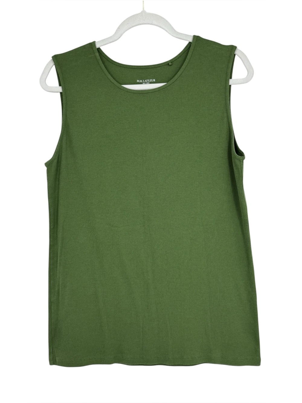 MM LaFleur Pima Cotton/Spandex Micro Ribbed Tank Top Women’s Size XL Green